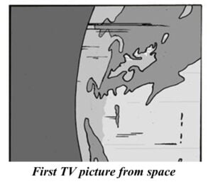 A picture of 1st TV picture from space