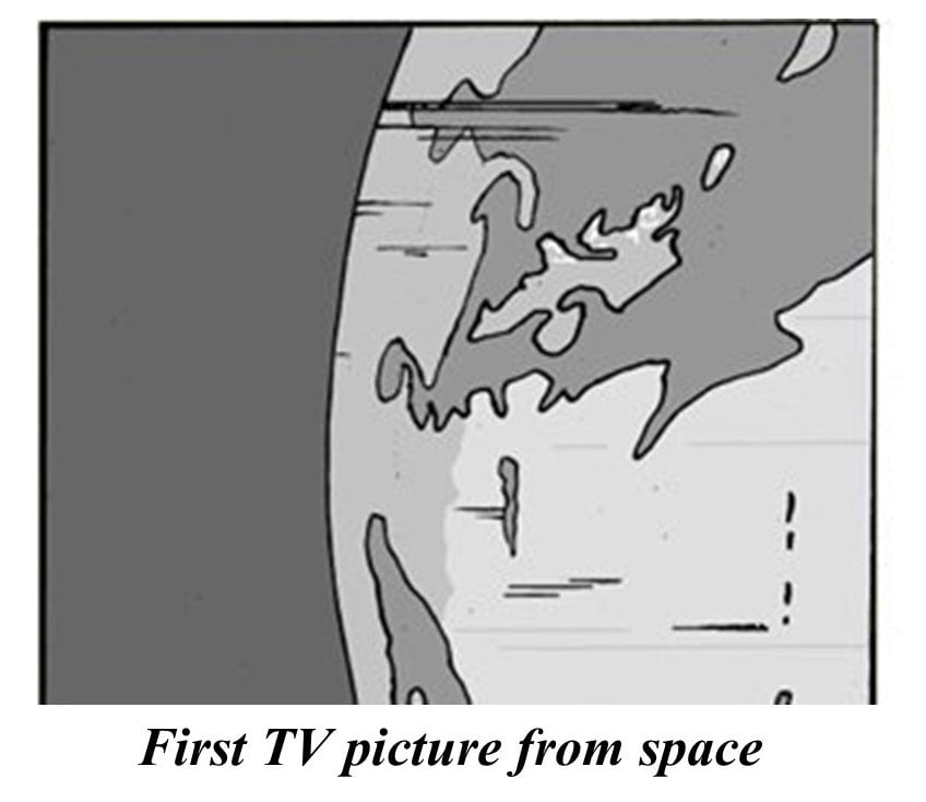A picture of 1st TV picture from space