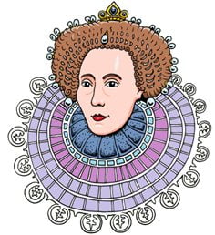 A drawing of the Virgin Queen Elizabeth 1st