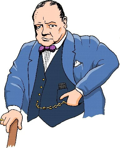 A drawing of Winston Churchill