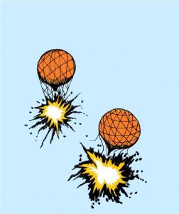 Two ballons exploding
